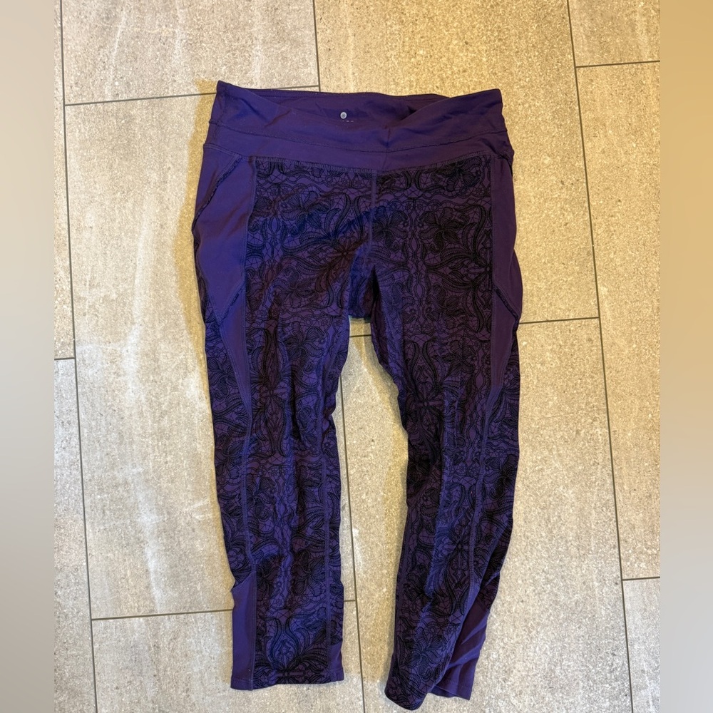 Athleta Purple Patterned Leggings